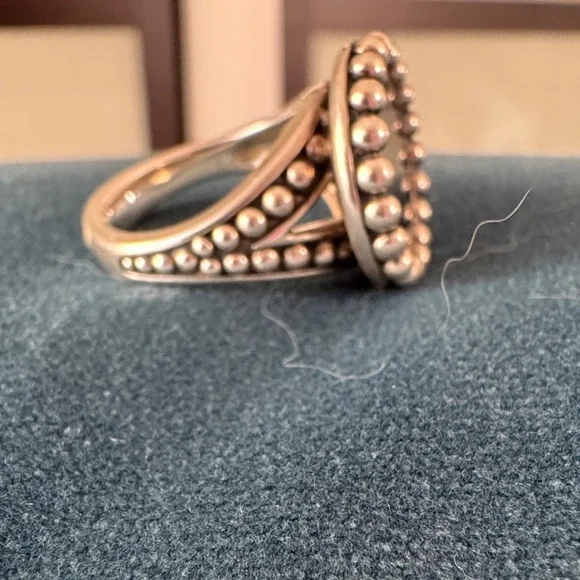 Elegant Lagos Silver Ring with Black Stone - Picture 3 of 4